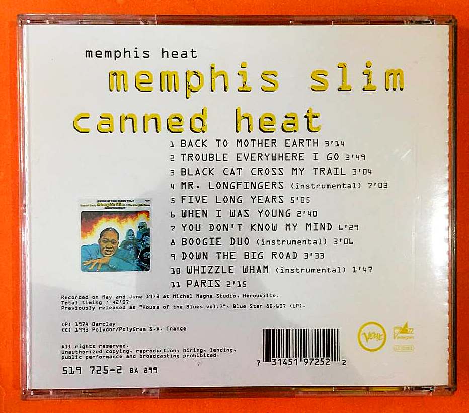 Memphis Slim, Canned Heat – Memphis Heat - Görsel 2