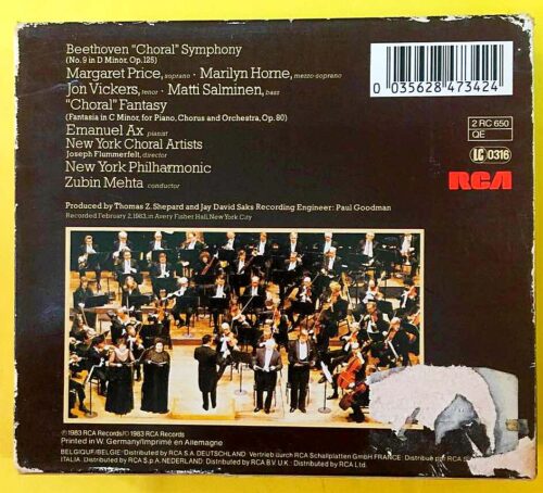 Beethoven -  ‎– Choral - Symphony (No.9) 2 CD - Görsel 2