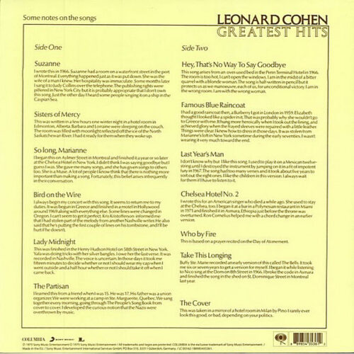 Leonard Cohen - Greatest Hits - Görsel 2