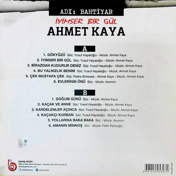 Ahmet Kaya – Adı Bahtiyar - İyimser Bir Gül - Mavi Renkli Plak - Görsel 2