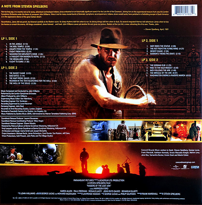 John Williams -Indiana Jones - Raiders Of The Lost Ark - Soundtrack - 2 Plak - Görsel 2