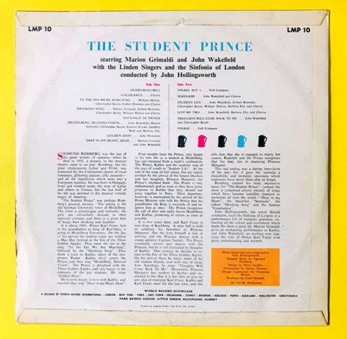 John Hollingsworth - The Student Prince - Plak - Görsel 2