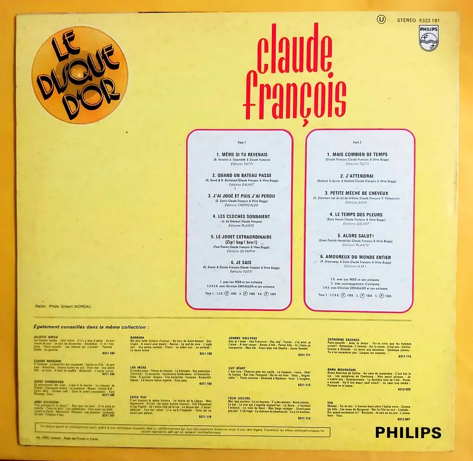 Claude François - Le Disque d'Or - Görsel 2