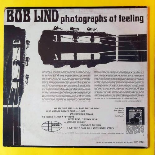 Bob Lind - Photographs Of Feeling - Görsel 2