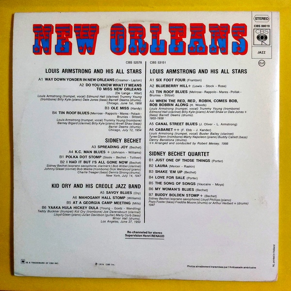 Louis Armstrong, Sidney Bechet, Kid Ory - New Orleans - 2 Plak - Görsel 2