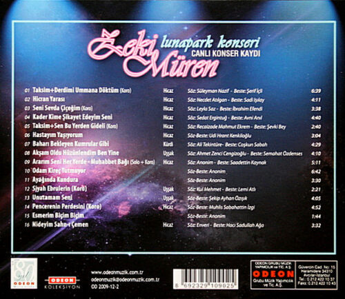 Zeki Müren - Lunapark Konseri - CD - Görsel 2