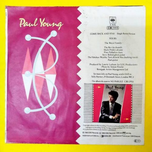 Paul Young - Come Back and Stay - Single Remix Version - Görsel 2