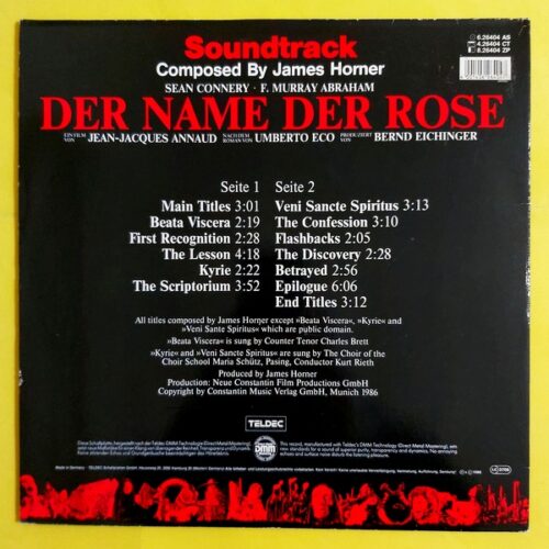 Der Name Der Rose - Gülün Adı - Soundtrack - Görsel 2