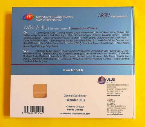 TRT Arşiv Serisi - 015 / Avni Anıl - Unutamıyorum 1 - 2 CD - Görsel 2