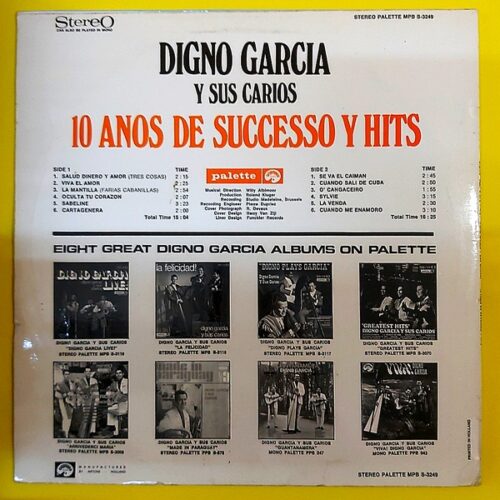 Digno Garcia Y Sus Carios – 10 Anos De Successo Y Hits - Plak - Görsel 2