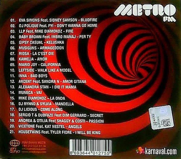 Metro FM - Dance Hits 2016 - CD - Görsel 2